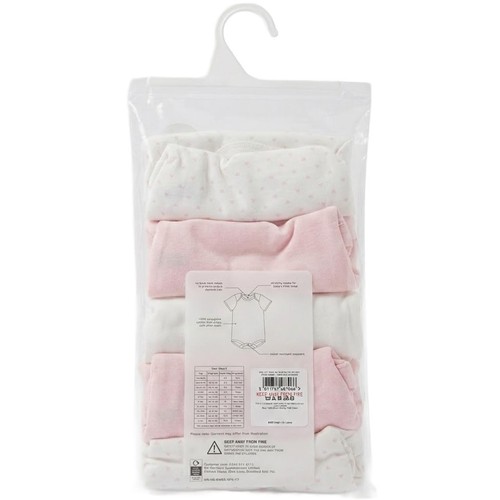 Nutmeg 0-1 Month Baby Pink Short Sleeve Bodysuits  thumbnail 2