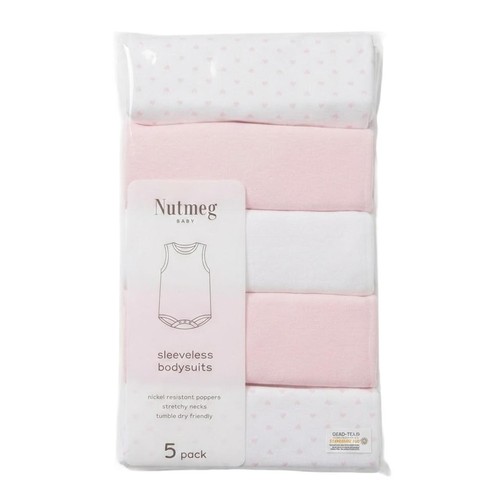Nutmeg 3-6 Months Baby Pink Sleeveless Bodysuits 
