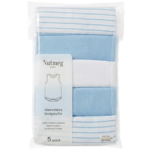 Nutmeg 6-9 Months Baby Blue Sleeveless Bodysuits 