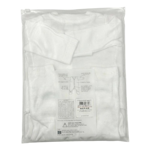 Nutmeg 0-3 Months White Popper Sleepsuits  thumbnail 2