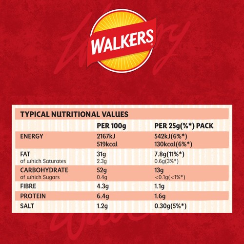 Walkers Ready Salted Multipack Crisps 6x25g thumbnail 7