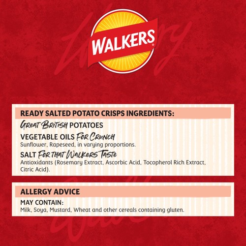 Walkers Ready Salted Multipack Crisps 6x25g thumbnail 8