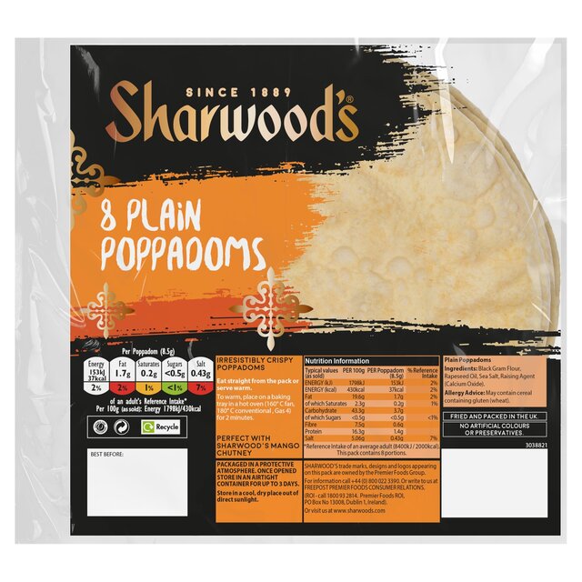 Sharwood's Plain Poppadoms thumbnail 3