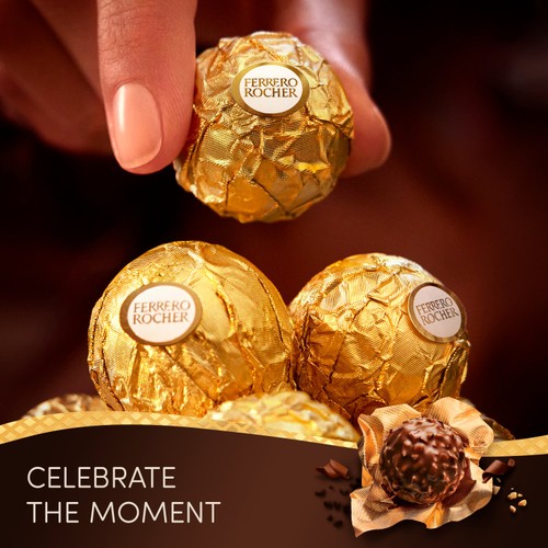 Ferrero Rocher Milk Chocolate Hazelnut Pralines Box of Chocolates, thumbnail 8