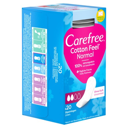 Carefree Cotton Breathable Pantyliners Single Wrapped thumbnail 2