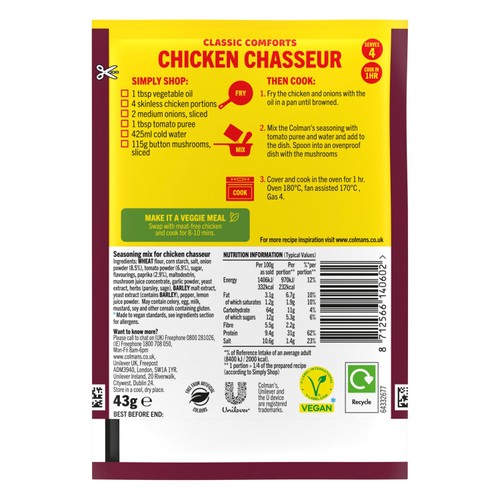 Colman's Recipe Mix Chicken Chasseur thumbnail 5