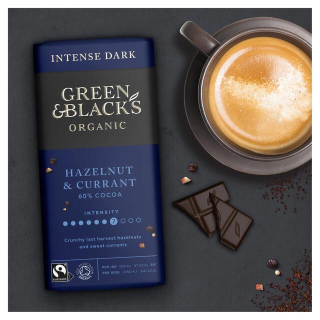 Green & Black's Organic Hazelnut & Currant Dark Chocolate Bar thumbnail 3