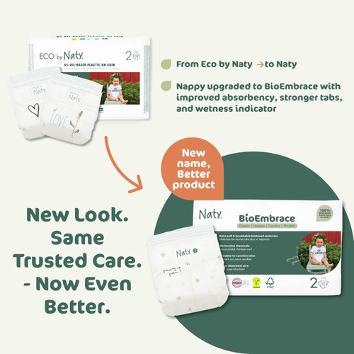 Naty BioEmbrace Nappies Size 2 (3-6kg) thumbnail 4