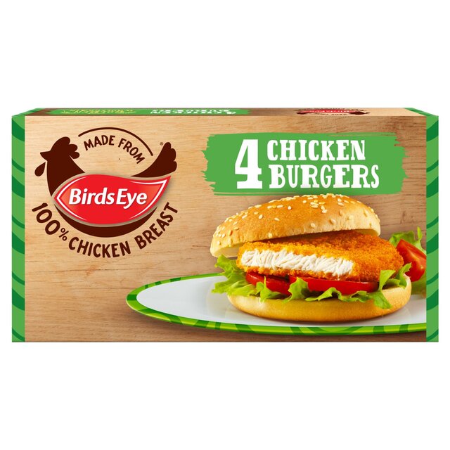 Birds Eye 4 Chicken Burgers with Golden Wholegrain