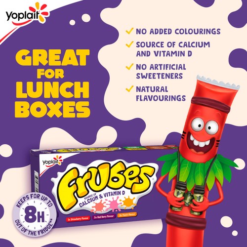 Frubes Kids Strawberry, Red Berry & Peach Yoghurt Tubes thumbnail 3