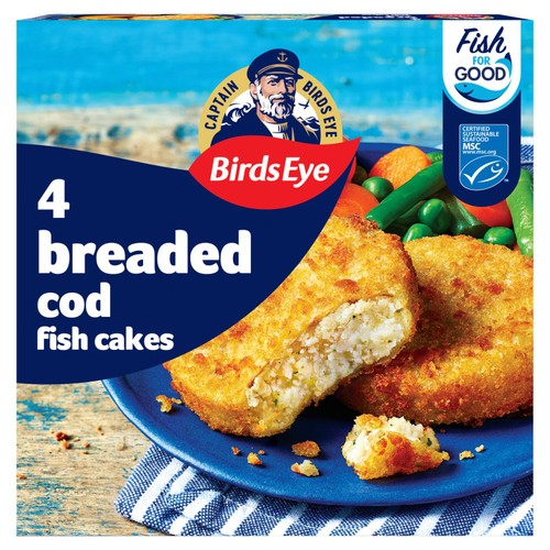 Birds Eye 4 MSC Breaded Cod Fish Cakes