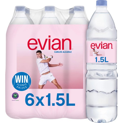Evian Still Natural Mineral Spring Bottled Water Multipack