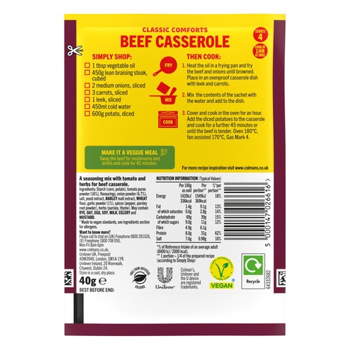 Colman's Beef Casserole Recipe Mix thumbnail 6