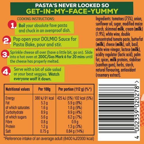 Dolmio Pasta Bake Creamy Tomato Pasta Sauce thumbnail 4