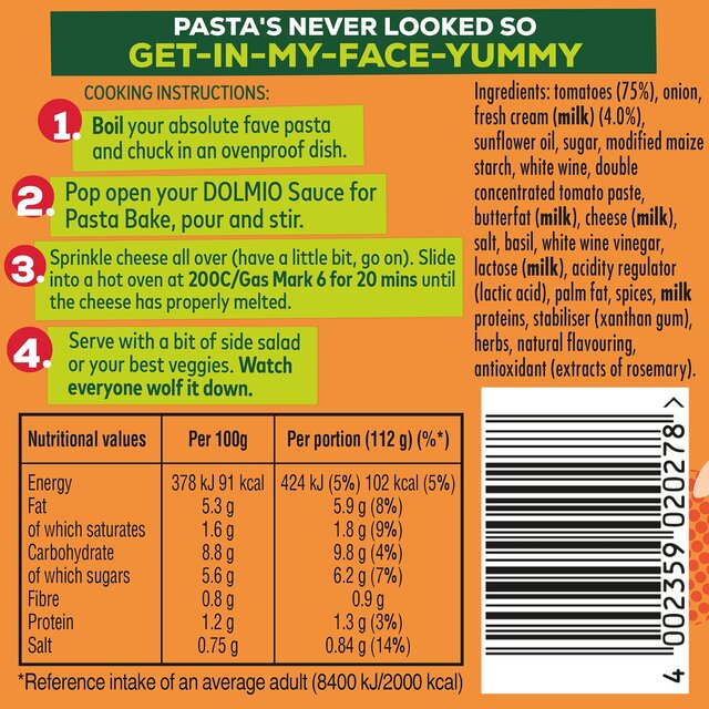 Dolmio Pasta Bake Creamy Tomato Pasta Sauce thumbnail 3