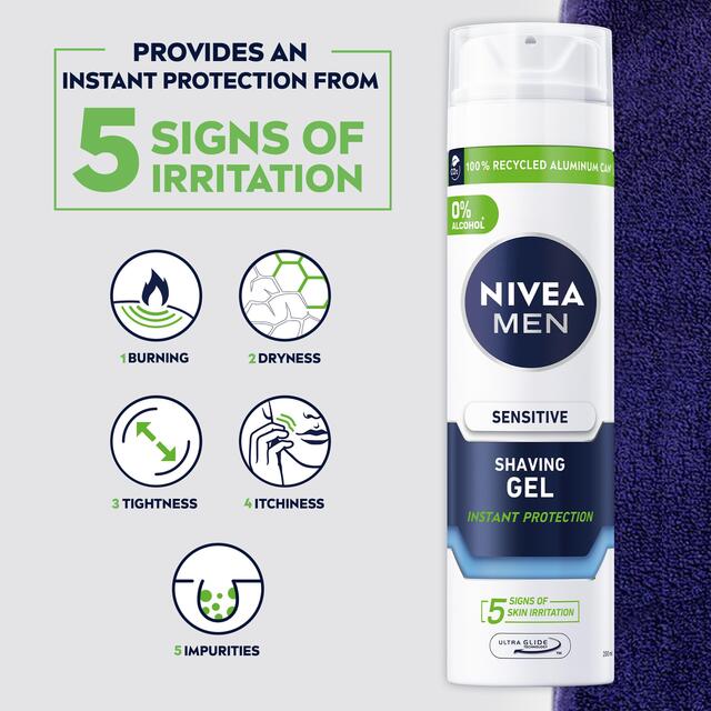 NIVEA MEN Sensitive Shaving Gel with 0 % Alcohol thumbnail 2