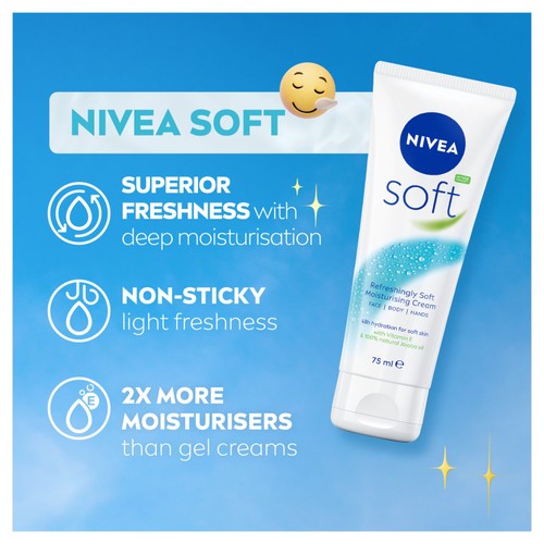 NIVEA Soft Moisturiser Cream for Face Hands & Body thumbnail 5