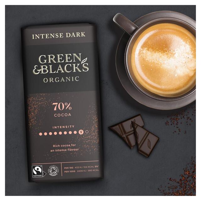 Green & Black's 70% Organic Dark Chocolate Bar thumbnail 3