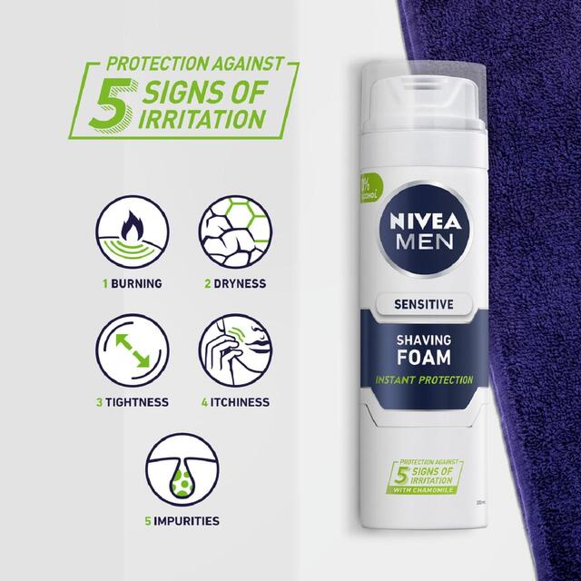 NIVEA MEN Sensitive Shaving Foam with 0 % Alcohol thumbnail 4