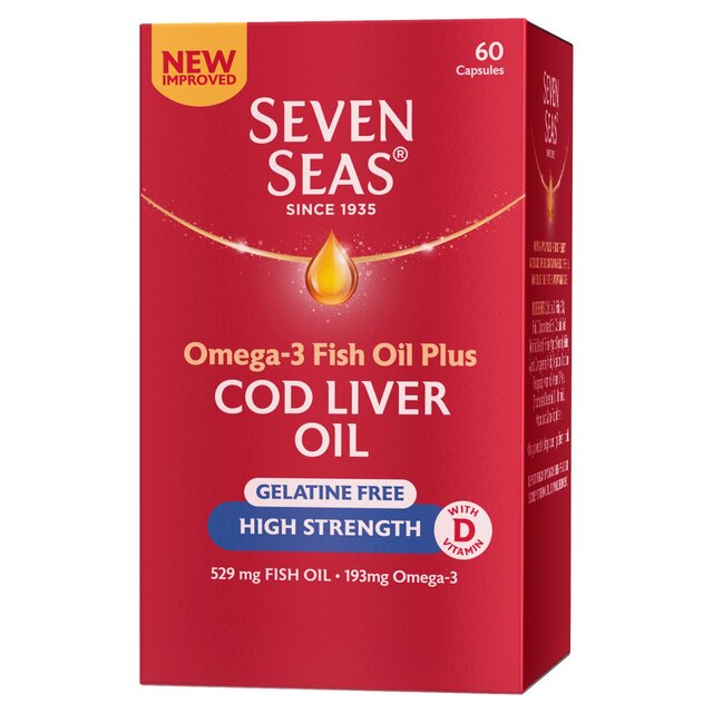 Seven Seas Cod Liver Oil High Strength Gelatine Free Omega-3 Caps thumbnail 2
