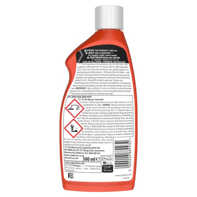 Mr Muscle Power Gel Drain Unblocker thumbnail 2