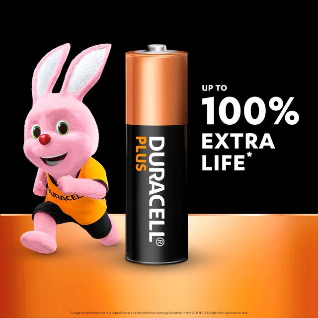 Duracell Plus 100% AA Alkaline Batteries thumbnail 4