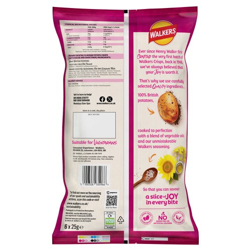 Walkers Prawn Cocktail Multipack Crisps 6 x 25g thumbnail 2