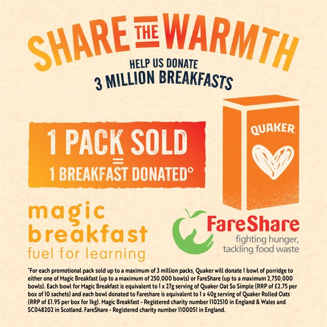 Quaker Oat So Simple Original Porridge Sachets Cereal thumbnail 12