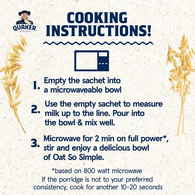 Quaker Oat So Simple Original Porridge Sachets Cereal thumbnail 5