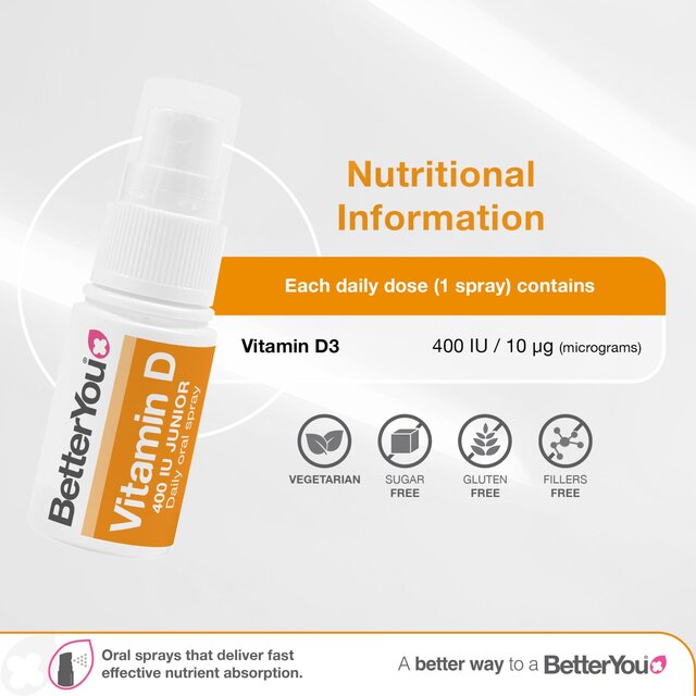 BetterYou D400 Kid's Vitamin D Daily Oral Spray 3yrs+ thumbnail 6