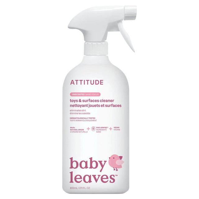 Attitude Baby Leaves - Toy & Surface Cleaner - Fragrance Free
