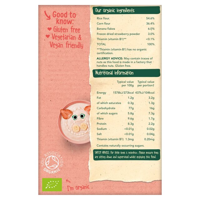 Organix Strawberry & Banana Organic Baby Weaning Porridge 6 months+ thumbnail 2