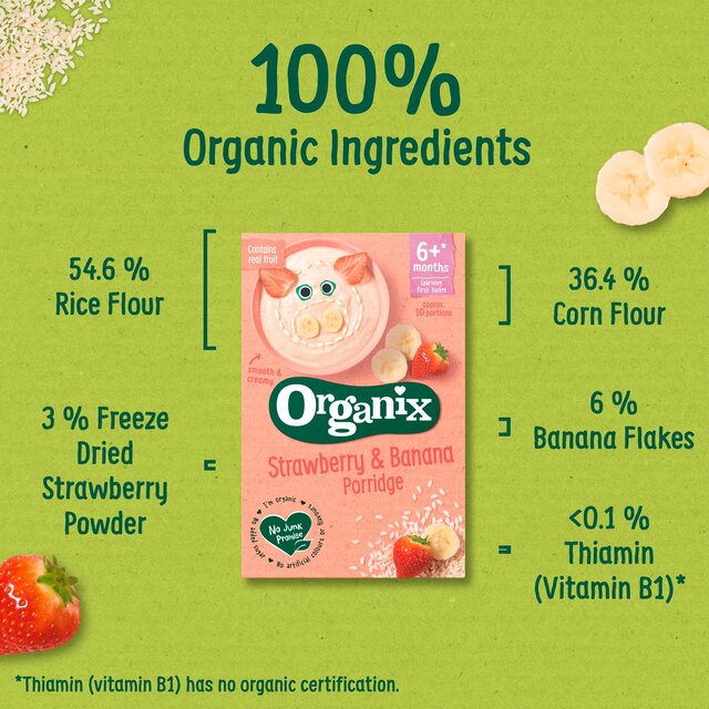Organix Strawberry & Banana Organic Baby Weaning Porridge 6 months+ thumbnail 3