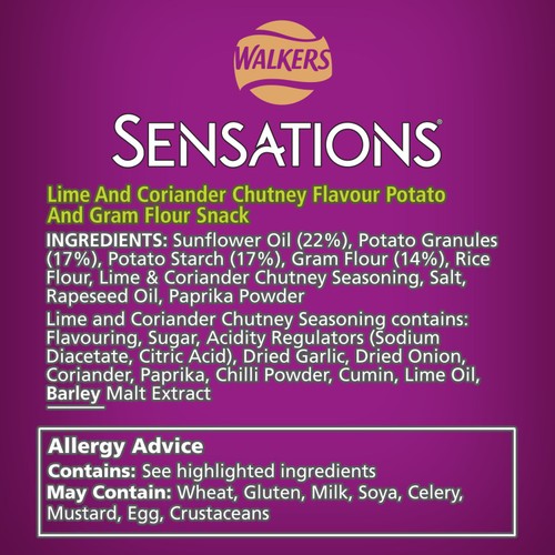 Sensations Lime & Coriander Chutney Sharing Bag Poppadoms thumbnail 2
