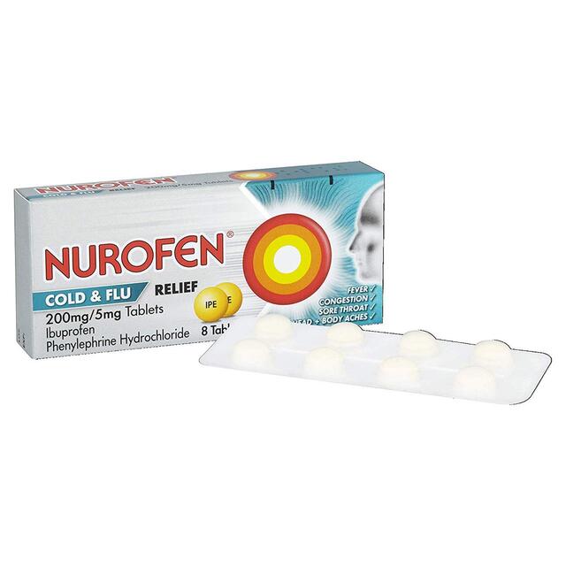 Nurofen Cold & Flu Pain Relief Ibuprofen 200mg Tablets thumbnail 2