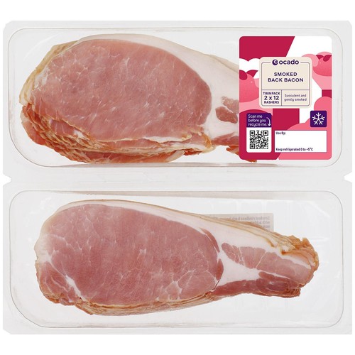 Ocado Smoked Back Bacon Twin Pack thumbnail 2