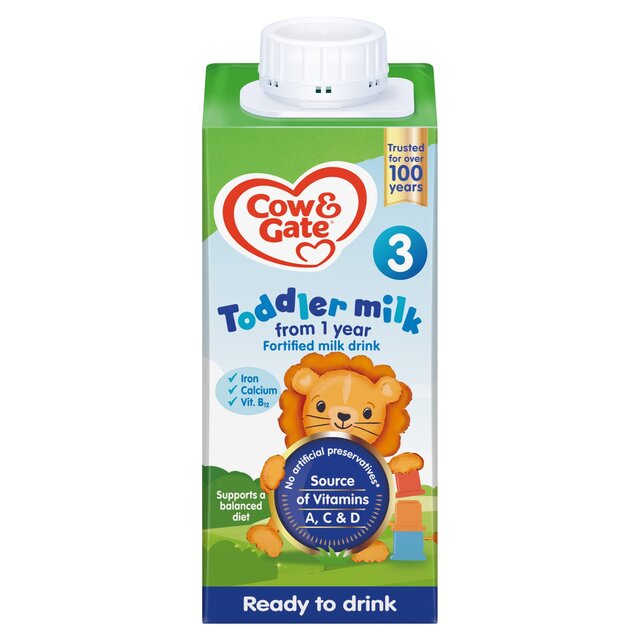 Cow & Gate 3 Toddler Milk Formula Liquid Ready to Feed 1-3 Years thumbnail 2