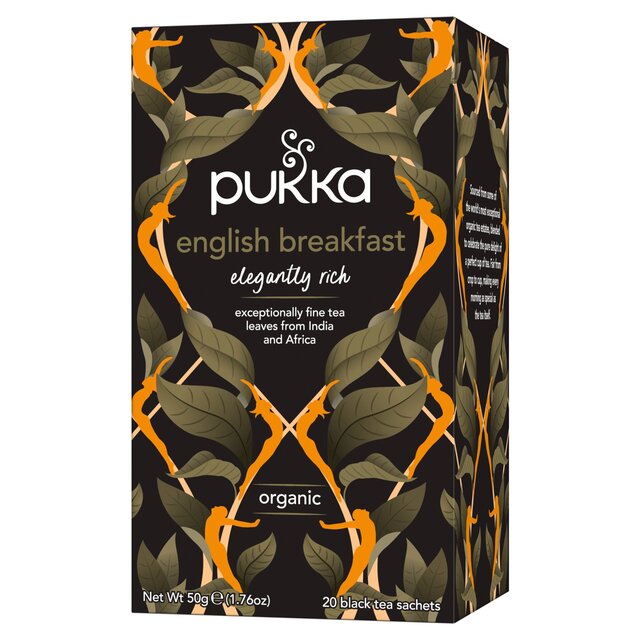 Pukka Organic English Breakfast Tea 20 Home Compostable Black Tea Bags thumbnail 3