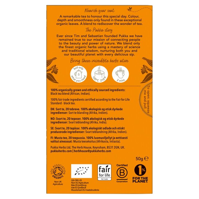 Pukka Organic English Breakfast Tea 20 Home Compostable Black Tea Bags thumbnail 7