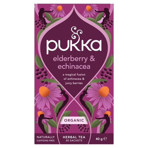 Pukka Organic Elderberry & Echinacea Fruit Tea x20 Compostable Tea Bags thumbnail 2