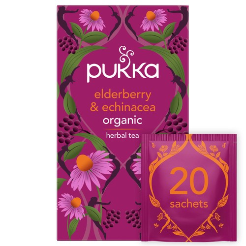 Pukka Organic Elderberry & Echinacea Fruit Tea x20 Compostable Tea Bags thumbnail 4