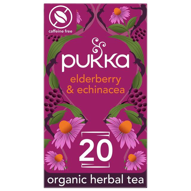 Pukka Organic Elderberry & Echinacea Fruit Tea x20 Compostable Tea Bags
