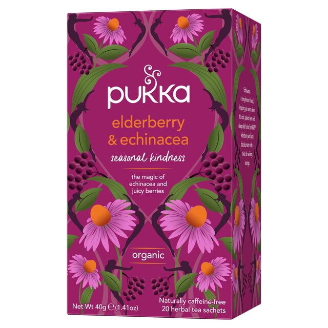 Pukka Organic Elderberry & Echinacea Fruit Tea x20 Compostable Tea Bags thumbnail 2