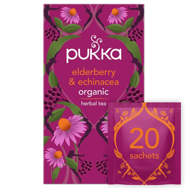 Pukka Organic Elderberry & Echinacea Fruit Tea x20 Compostable Tea Bags thumbnail 3