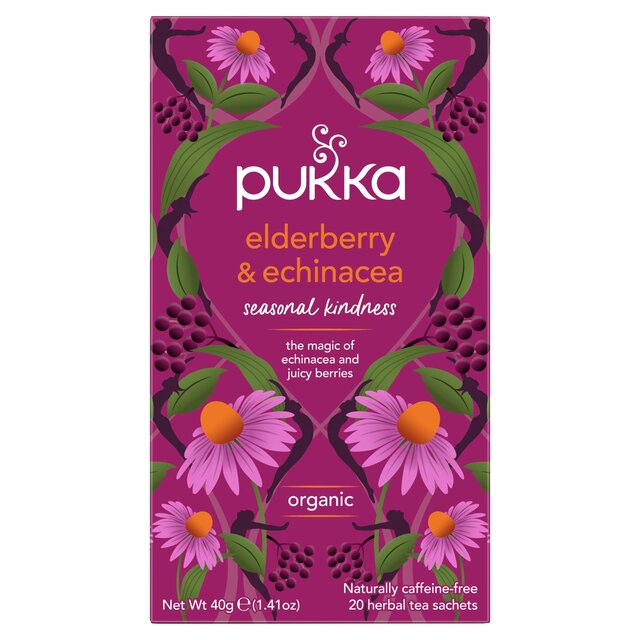 Pukka Organic Elderberry & Echinacea Fruit Tea x20 Compostable Tea Bags thumbnail 5