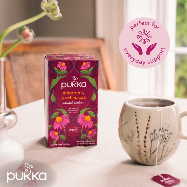 Pukka Organic Elderberry & Echinacea Fruit Tea x20 Compostable Tea Bags thumbnail 9