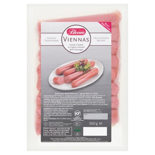 Blooms Viennas Cured Beef Sausage thumbnail 2