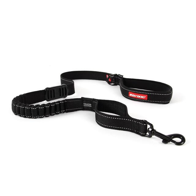 EzyDog Zero Shock Dog Lead, Black, 48"