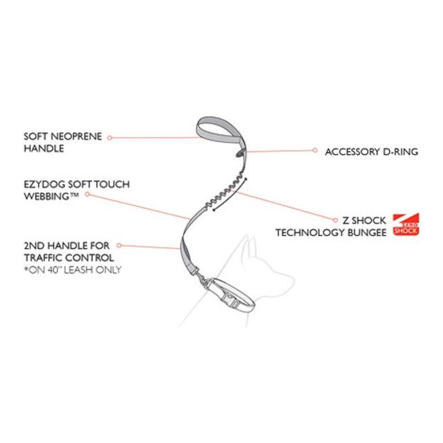 EzyDog Zero Shock Dog Lead, Black, 48" thumbnail 4