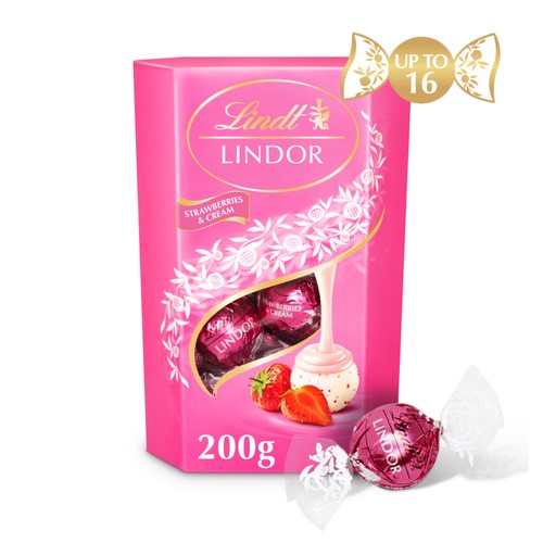 Lindt Lindor Strawberries & Cream Chocolate Truffles Box thumbnail 4